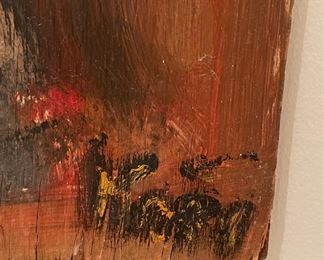 Oil On Board. Man With Guitar. Photo 2 of 2.