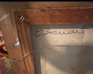 Untitled Still Life, E. Stewart. Oil On Canvas. Measures 19.5" W x 23.5" H; 25.5" W x 29.5" H Framed. Photo 3 of 3.