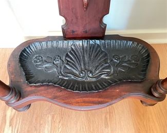 Antique Gothic Revival Hall Tree with Cast Iron Base. Measures 28.5" W x 14" D x 83" H. Photo 3 of 3.