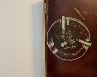 Untitled Poker Game, Oil On Canvas. Artist Unknown. Measures 24" x 24." Photo 2 of 2.