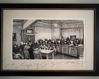 2009 Republican Impeachment Committee Autographed by Committee Members. Singed & Numbered Lithograph by W. M. Crook JR. Photo 1 of 4.