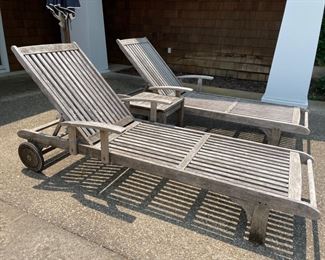 Teak Chaise Lounger - 2 Available.