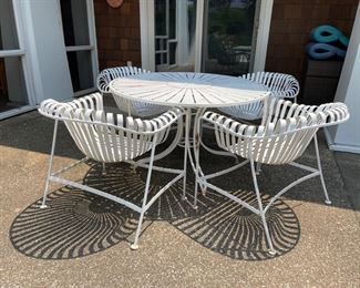Vintage Outdoor Dining Set In The Style of Francois Carre. Photo 1 of 6.