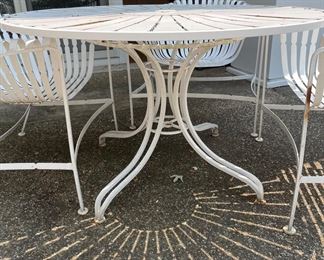 Vintage Outdoor Dining Set In The Style of Francois Carre. Photo 5 of 6.