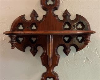 Mahogany Curio Wall Shelf.