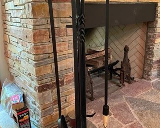Wrought Iron Fireplace Tool Set.