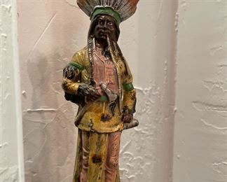 Vintage Tobacco Tin with Native American Topper. Photo 2 of 3.