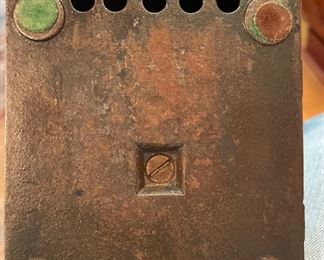 Antique Stump Speaker Cast Metal Bank. Photo 2 of 2.