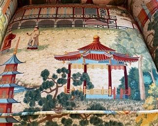 Modern Club / Wing Back Chair Upholstered in Cowtan & Tout Pagoda Rouge (Velvet). Measures 42" W x 36" D with 22" Seat Height. Photo 4 of 4.