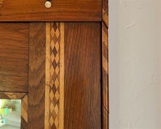 Antique Hall Tree With Marquetry & Ivory Inlay. Measures 35.5" W x 15" D x 80" H. Photo 3 of 4.