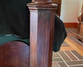 Antique Mahogany Queen Half Tester Bed. Measures 66" W x 95" H. Photo 4 of 4.