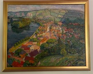 Untitled Landscape, Oil and Canvas. Russell Patterson. Measures 36" W x 29" H Framed. Photo 1 of 2.