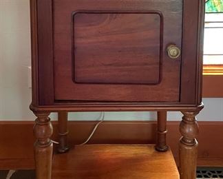 Carrera Marble Top Bedside Table - 2 Available. One Needs Repair. Each Measures 16.5" W x 16.5" D x 31.5" H. Photo 1 of 5.