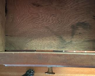 Carrera Marble Top Bedside Table - 2 Available. One Needs Repair. Each Measures 16.5" W x 16.5" D x 31.5" H. Photo 4 of 5.