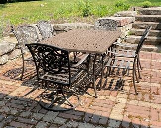Wrought Iron Patio & Six Chair Set.