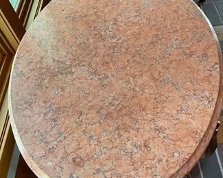 Antique Victorian Walnut and Marble Accent / Occasional Table. Measures 42" W x 30" D x 28.5" H. Photo 2 of 6.