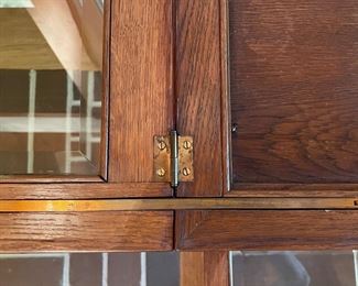 Vintage Curio / Liquor Cabinet With Flip-Top Rising Shelf. Measures 24" W x 15.5" D x 31.5" H. Photo 6 of 6.