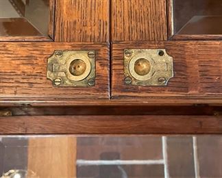 Vintage Curio / Liquor Cabinet With Flip-Top Rising Shelf. Measures 24" W x 15.5" D x 31.5" H. Photo 4 of 6.