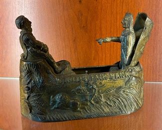 Antique Cast Metal Bank. Photo 1 of 2.