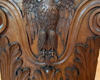 Federal-Style Column Cap Turned Side Table With Marble Top. Measures 20" x 23" H. Photo 2 of 3.
