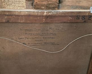 Francis Sartorius (English Painter, 1734-1804) Lord Darlington's Champion Beating Mr Heathcote's Warter. Oil on Canvas. Measures 23" x 30" unframed. Photo 2 of 3.