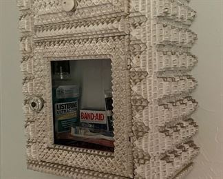 Tramp Art Glass Front Cabinet.