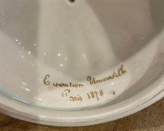 Antique Porcelain Vase Signed P. Hartwig. She and her mate were displayed at the 1878 Paris Universal Exposition. Measures 35" H x 14" W. The pair were separated. The other turned up at Christie's Auction House 8 years ago and sold for $22,500. Photo 5 of 5.