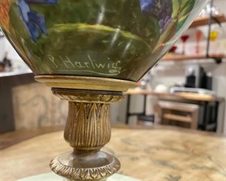 Antique Porcelain Vase Signed P. Hartwig. She and her mate were displayed at the 1878 Paris Universal Exposition. Measures 35" H x 14" W. The pair were separated. The other turned up at Christie's Auction House 8 years ago and sold for $22,500. Photo 4 of 5.