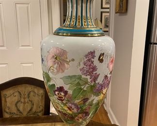 Antique Porcelain Vase Signed P. Hartwig. She and her mate were displayed at the 1878 Paris Universal Exposition. Measures 35" H x 14" W. The pair were separated. The other turned up at Christie's Auction House 8 years ago and sold for $22,500. Photo 1 of 5.