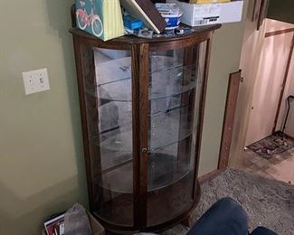 Antique Oak Curio