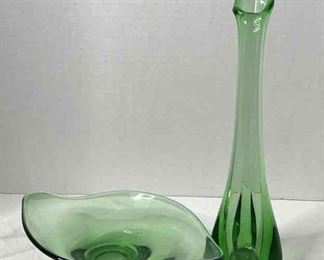 Vintage Green Viking Glass Pair