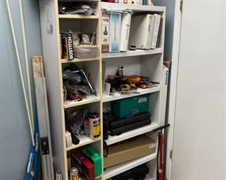 tools and bookcase
