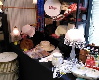 Vintage hats and scarves. 