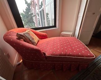 CUSTOM CHAISE-PUSHBACK DOWN CUSHINS- LIKE NEW CONDITION
