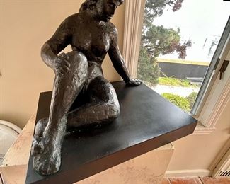SCULPUTRE OF A NUDE WOMAN WITH CUSTOM PEDESTAL