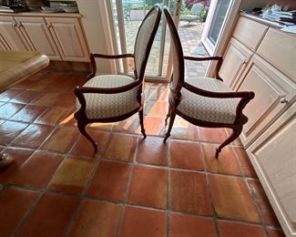 1980'S LAQUER ARMCHAIRS WITH CUSTOM UPHOLSTRY
