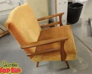 MidCentury Spring Rocker with Velvet Cushions, Good Condition