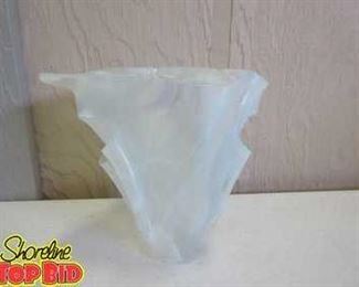 Opalescent Art Glass Handkerchief Vase with Strong Iridescence Made in Italy  Rare Find...