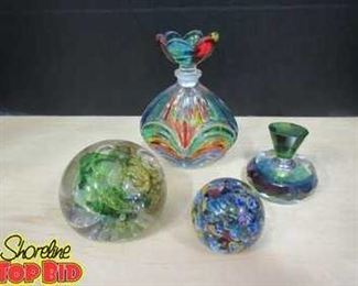 Paperweights and 2 Perfume Bottles from Italy