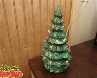 Vintage Ceramic Light Up Christmas Tree