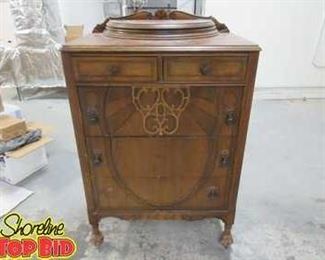 Antique Dresser with Built In Jewelry Box and Mirror on Casters