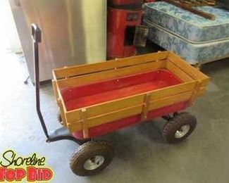 Big Foot Pull Behind Wagon with AllTerrain Tires and Wood Side Panels