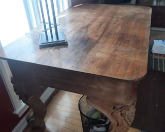 HAND CARVED ROSEWOOD DESK