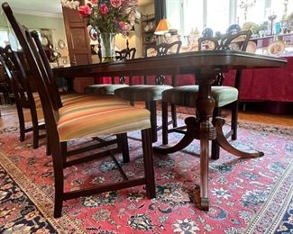 Double pedestal dining table
