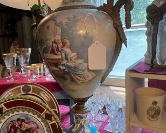 Magnificent and large ormolu mounted Limoges beautiful French porcelain vase