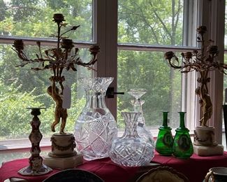 Magnificent antique French, five arm candelabras