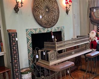 Spectacular, brass fender with seating