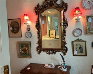 Beautiful, vintage, gold gilt mirror