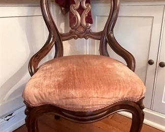 Leslie, Antique, walnut balloon, back chair