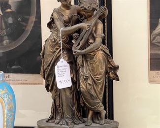 Beautiful, gold gilt, antique figural group